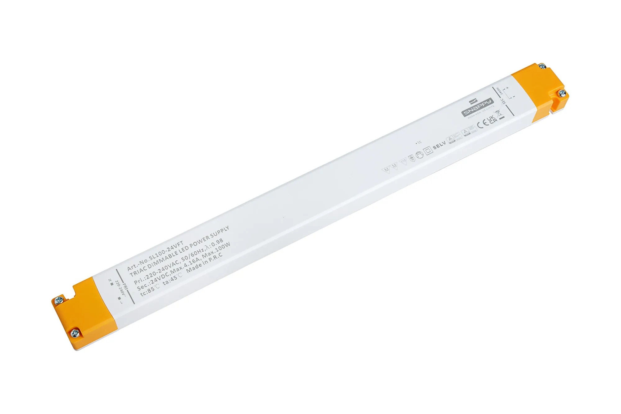 SL100-24VFT  SL, 100W, Constant Voltage Triac Dimmable LED Driver, 24VDC,IP20, Screw Connection, 5yrs Warranty.